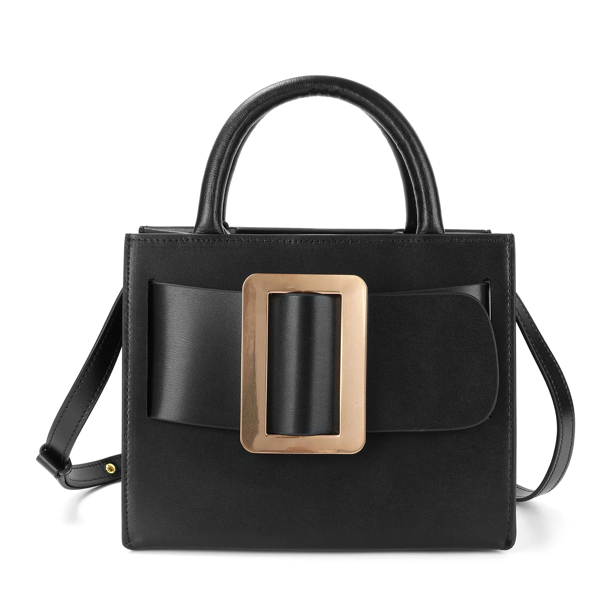 Elegant Mini Handbag with Bold Buckle