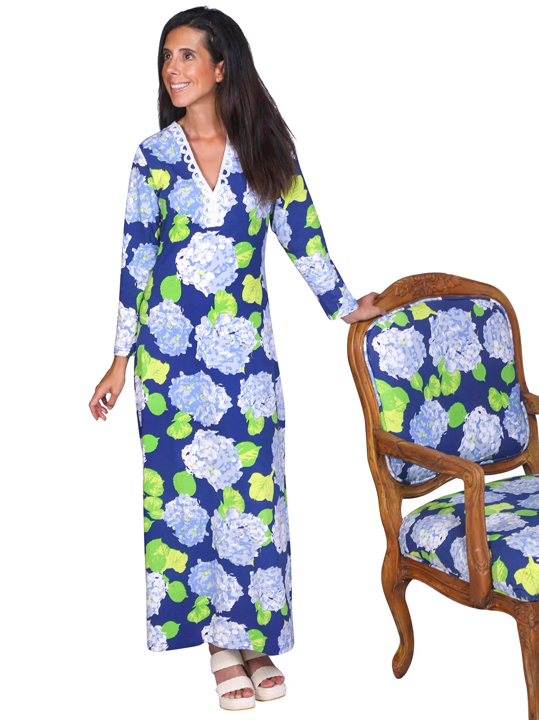 Ellie Maxi Dress with Lace trim Lovey
