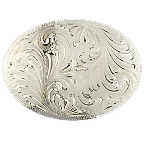Engraved German Silver Belt Buckle