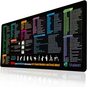 Excel Cheat Sheet Desk Mat, 31.5"X11.8" Excel Shortcuts Mouse Pad, Keyboard Shor