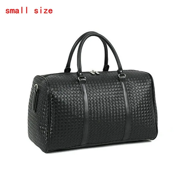 Fashion PU Leather Woven Pattern Travel Bag Large Capacity Men /Women Shoulder Bags Business Travel Bag Luggage Duffle Bag LGX86