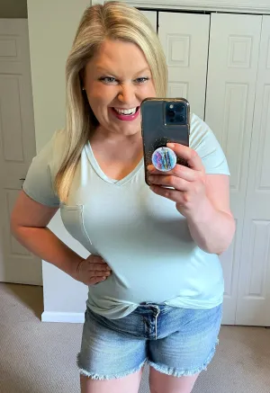 Favorite Basic Pocket Tee in Seafoam