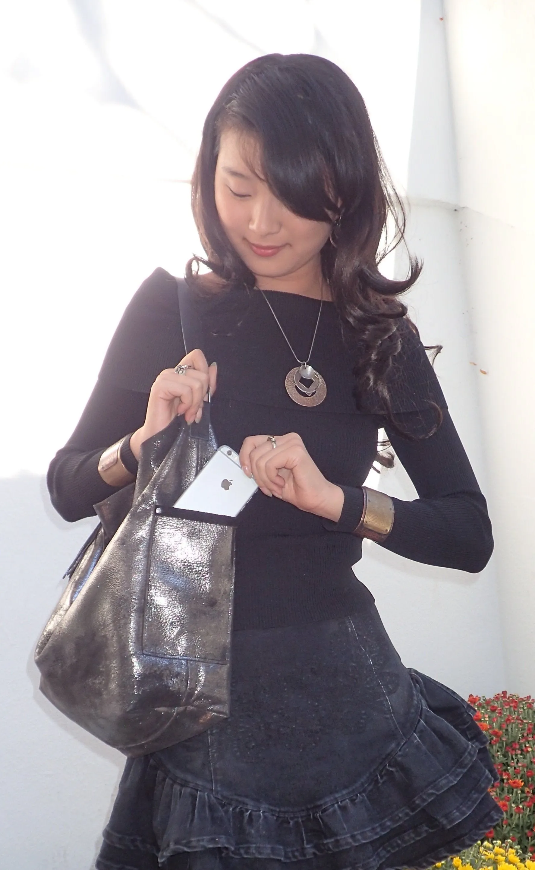 Febe Hobo Black Platinum