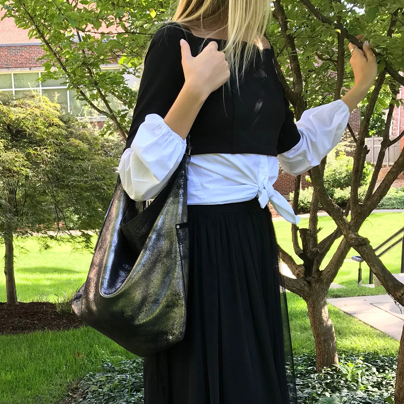 Febe Hobo Black Platinum