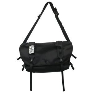 Function Multi Zipper Buckle Labeling Nylon Shoulder Bag