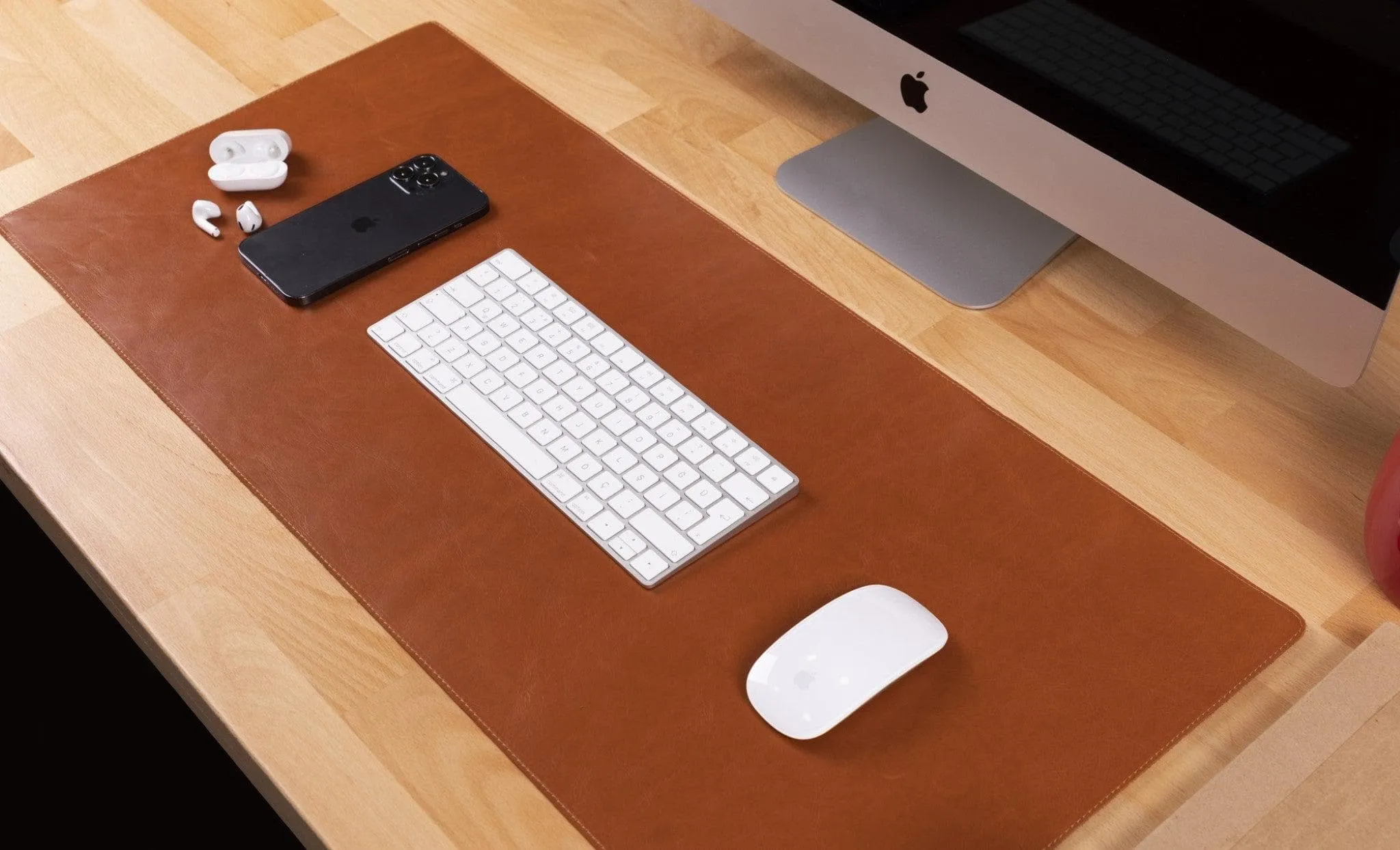 Genuine Leather Desk Mat 37x80