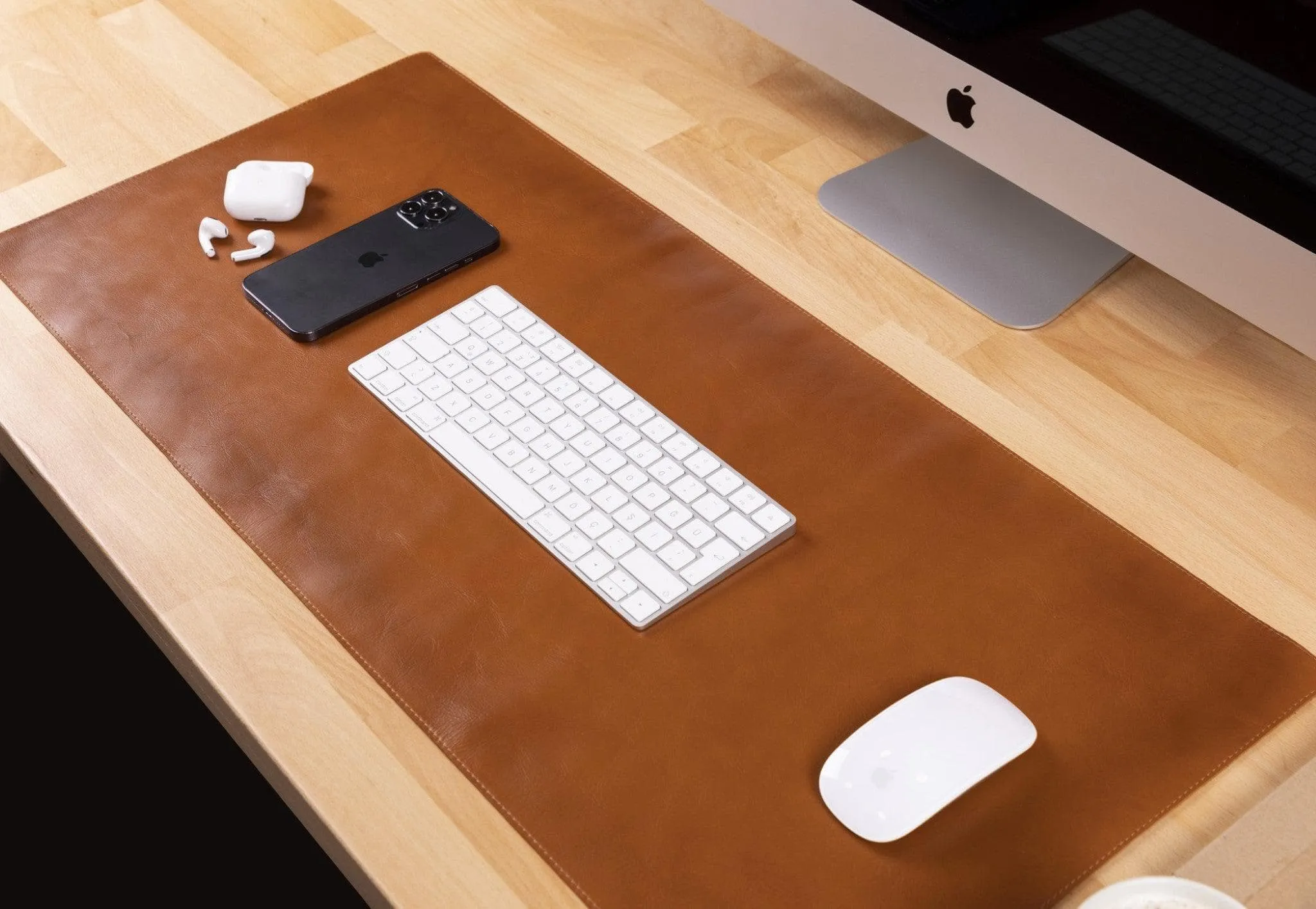 Genuine Leather Desk Mat 37x80