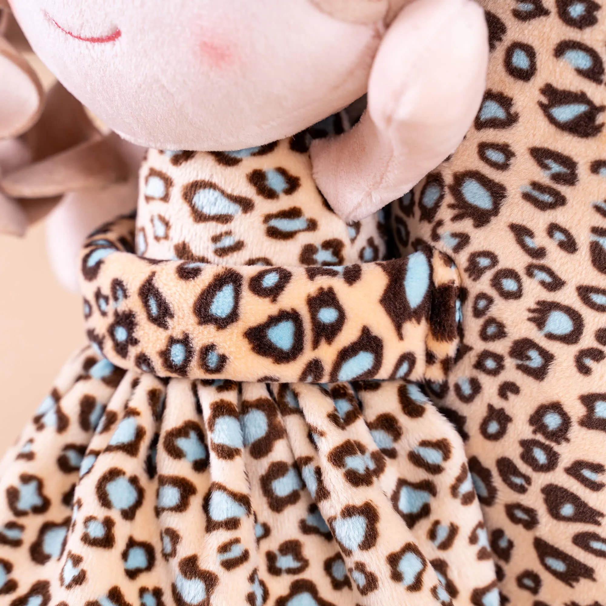 Gloveleya 9-inch Personalized Plush Curly Animal Leopard Dolls Backpack Skinny