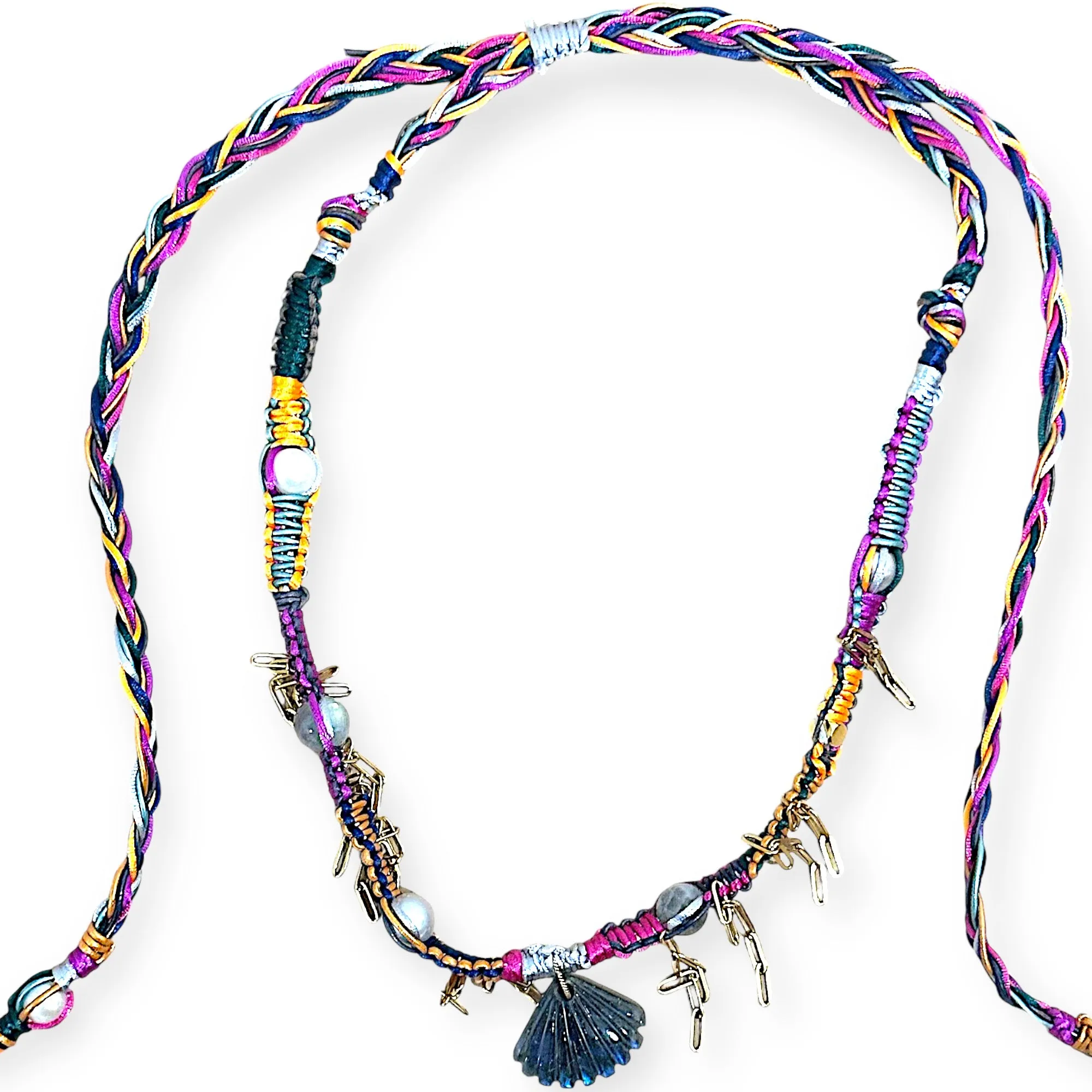 Glowing Seashell Santorini Mermaid Rockstar Necklace
