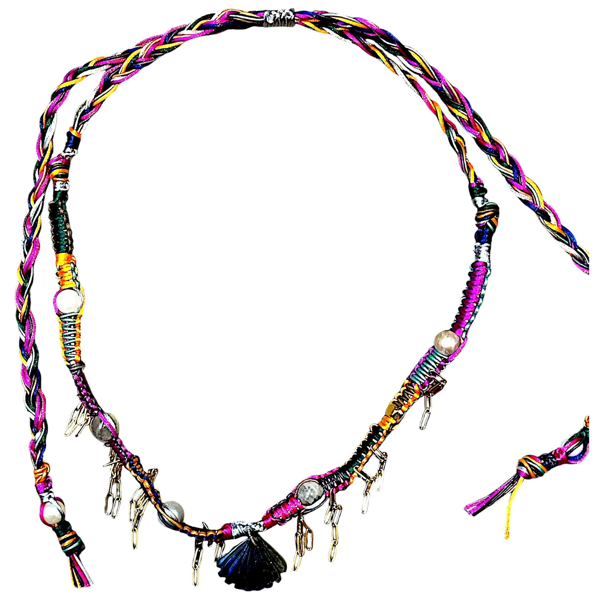 Glowing Seashell Santorini Mermaid Rockstar Necklace
