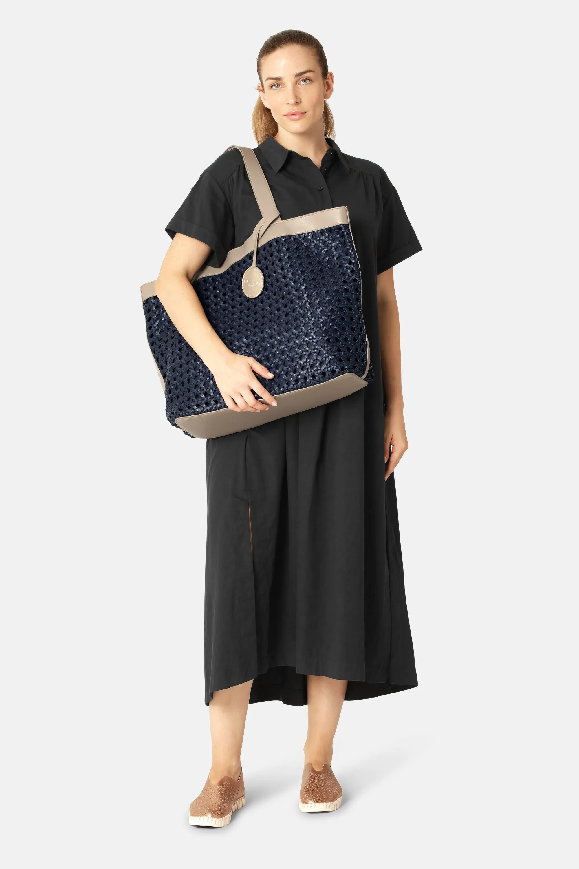 Große Beach Bag - Dark Indigo Sand Pile