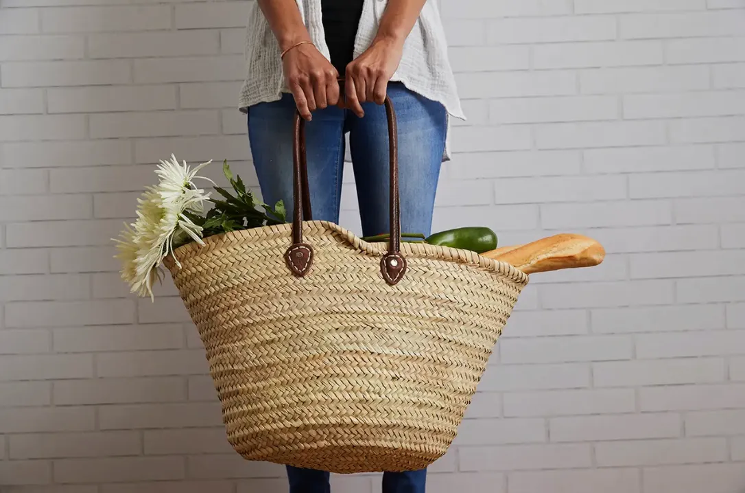 Handmade Moroccan Shopping Bag Basket