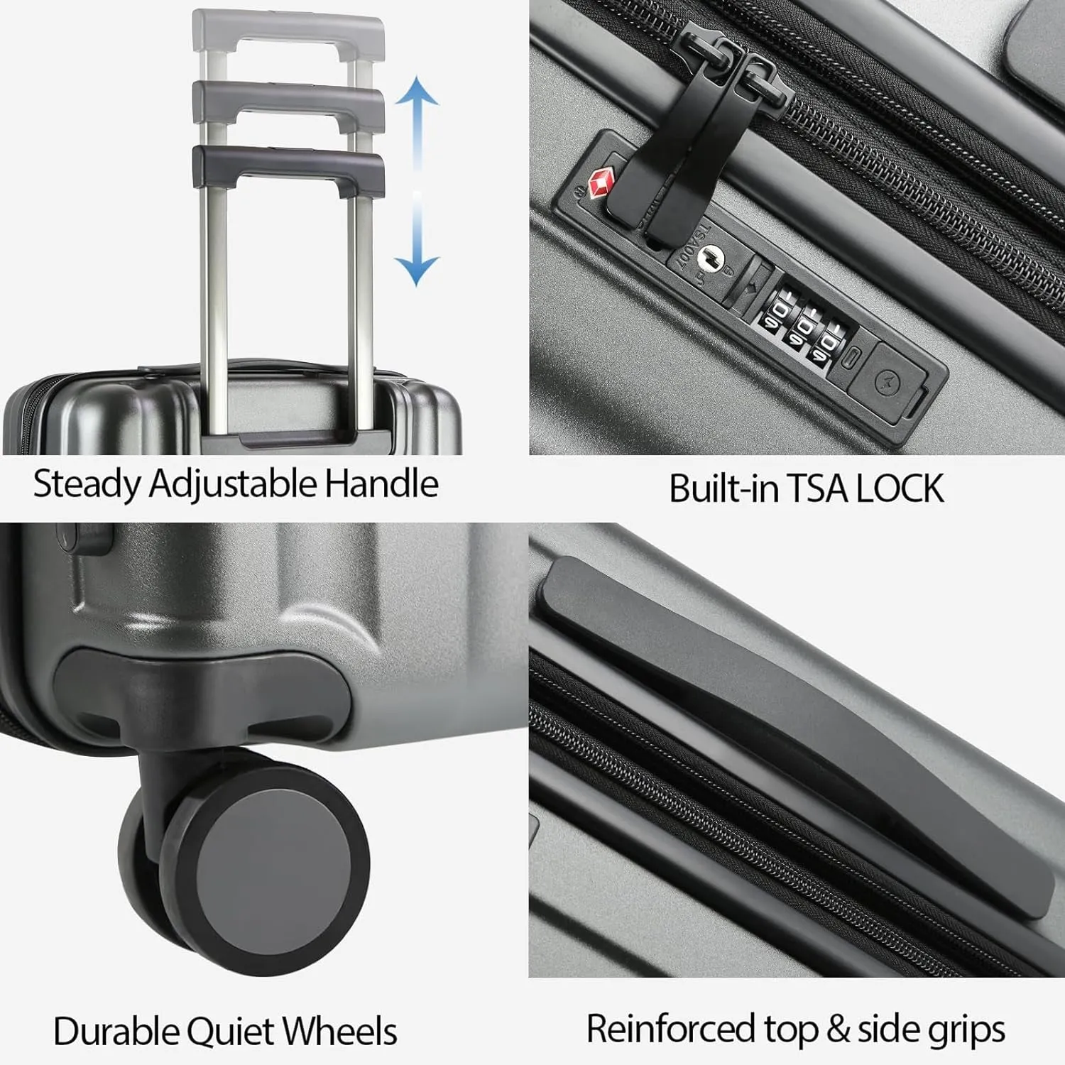 Hardside Expandable Carry On Luggage with Spinner Wheels TSA Lock and USB Port 20 Inch
