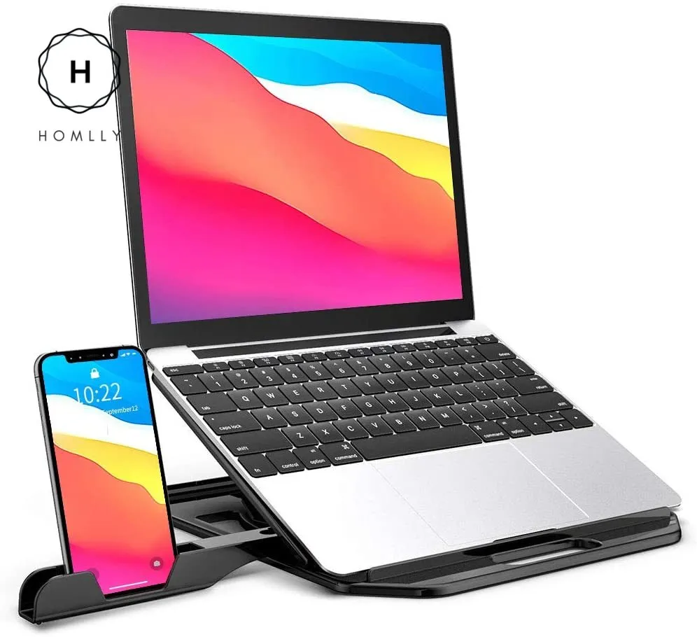 Homlly Rotatable Adjustable Laptop Stand with Handphone Holder