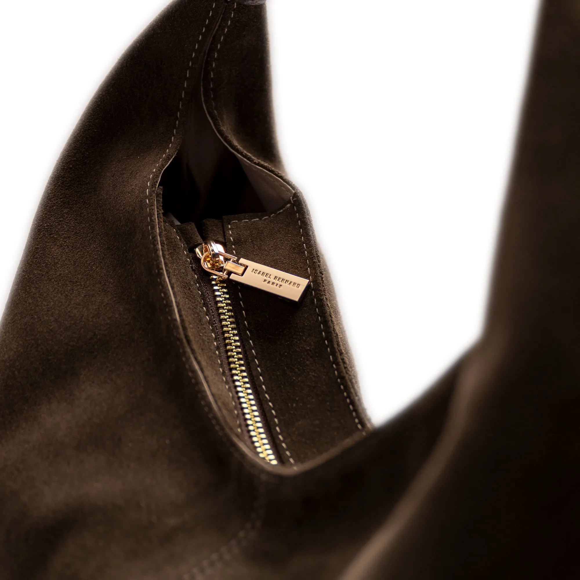 Honoré Grace dark brown suede shoulder bag