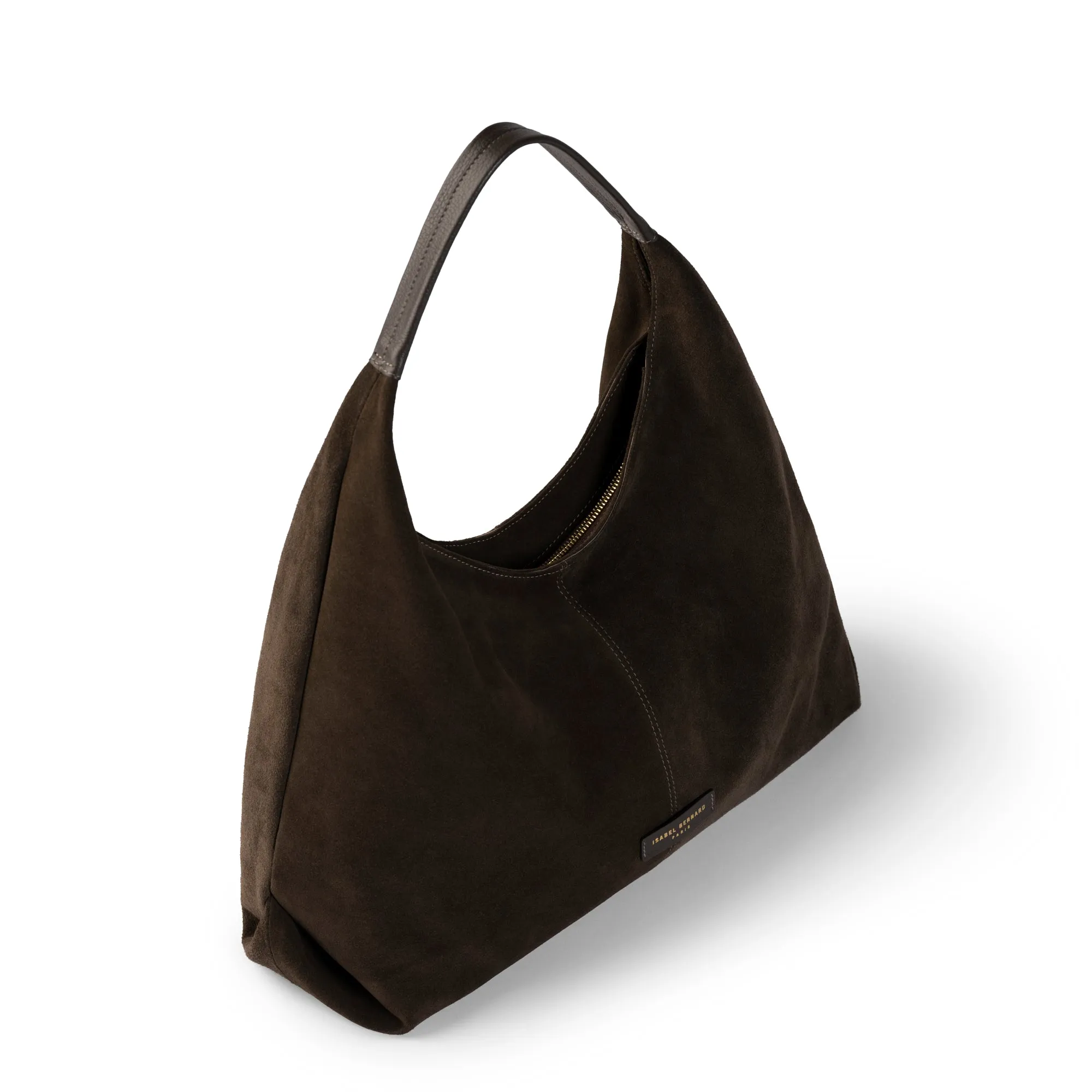 Honoré Grace dark brown suede shoulder bag