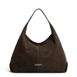 Honoré Grace dark brown suede shoulder bag