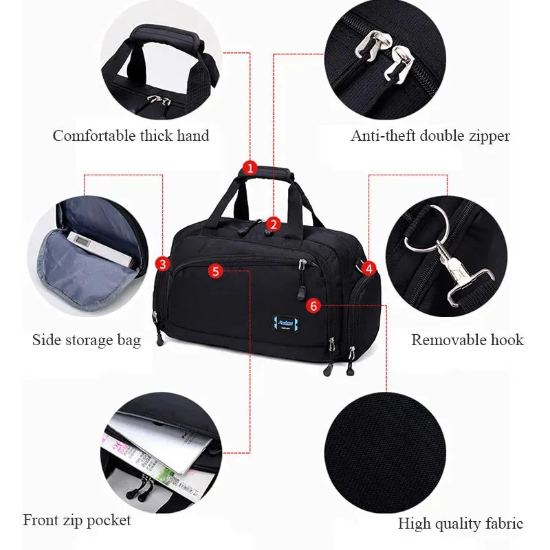 Hot Waterproof Nylon Travel Handbag Men Fashion Carry On Weekend Bags Vintage casual Duffel Shoulder Bags women Overnight Bag