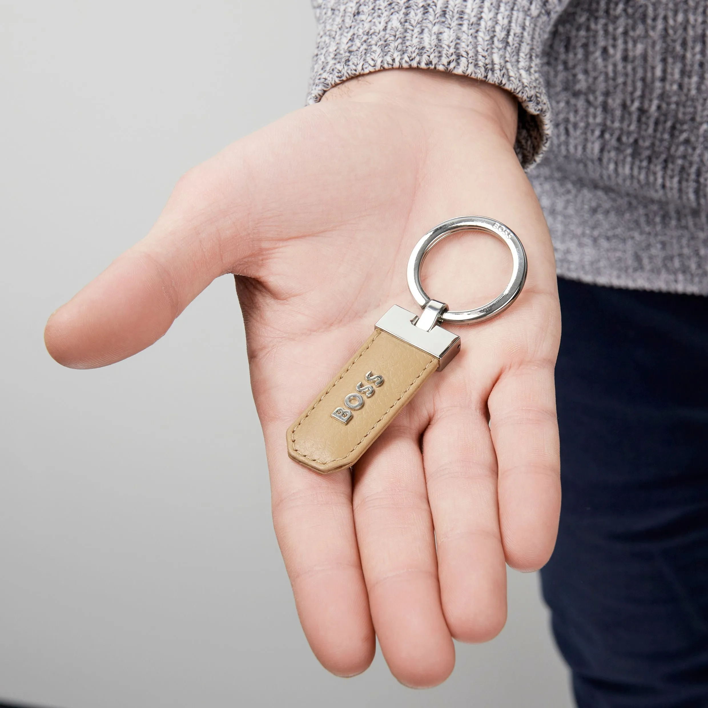 HUGO BOSS HAK416X-Key ring Classic Grained Camel