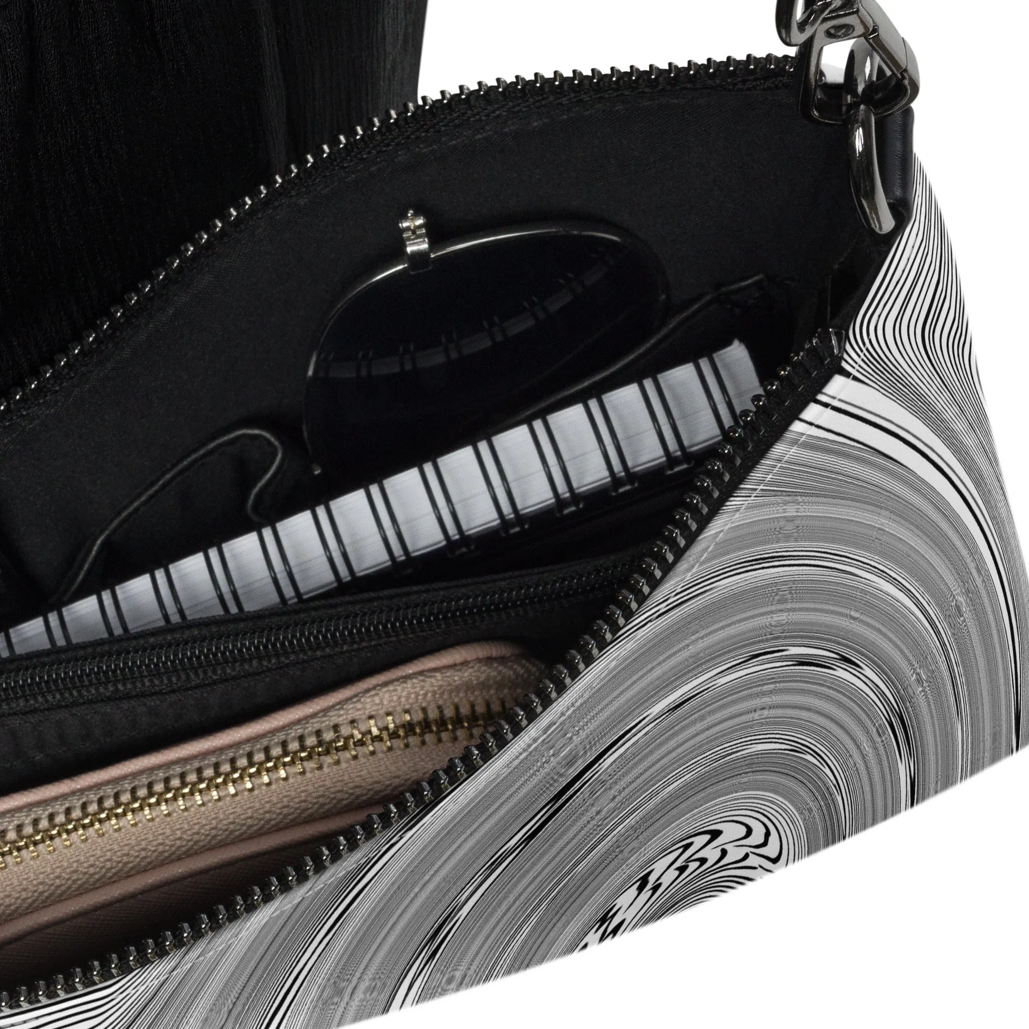 Illusions Psychedelic Black & White Crossbody Bag