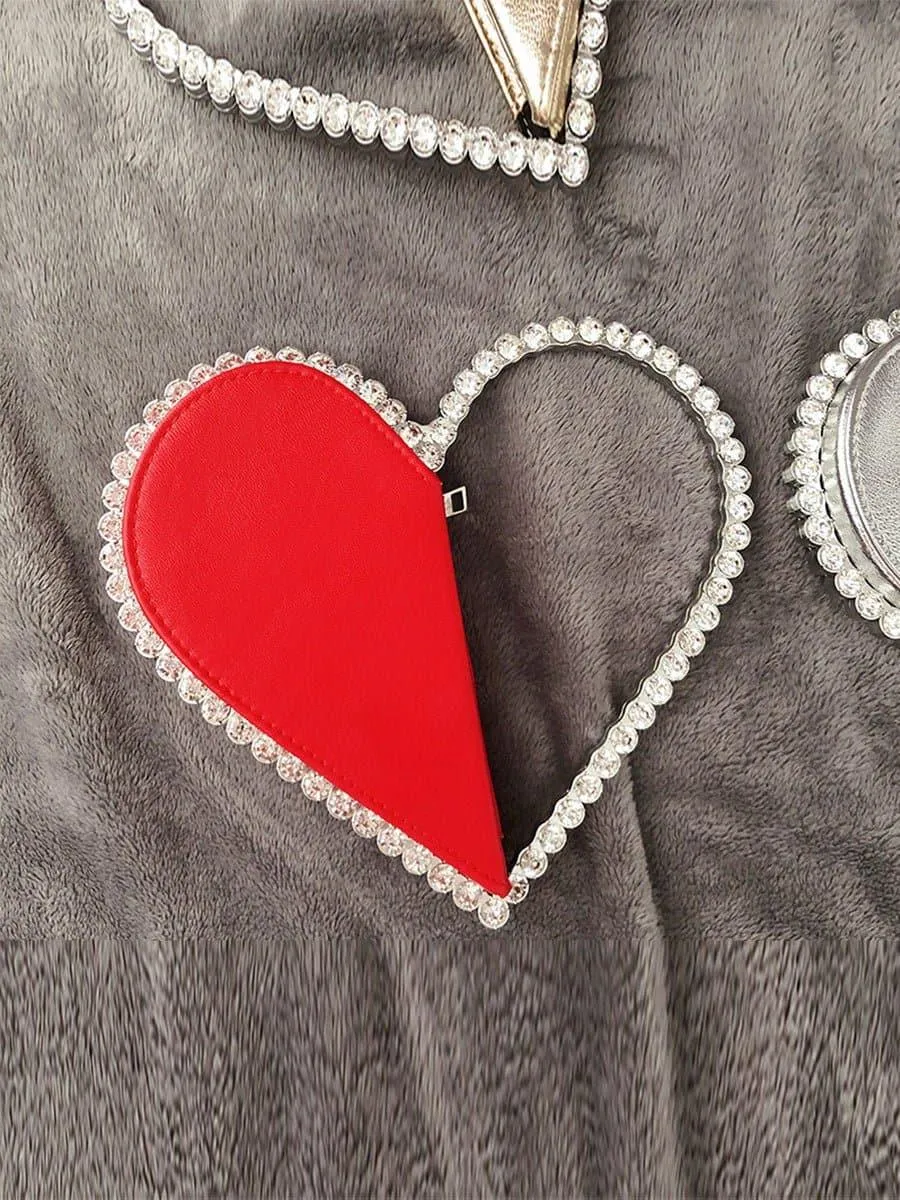 Inlay Zircon Heart Banquet Handbag MNBF059