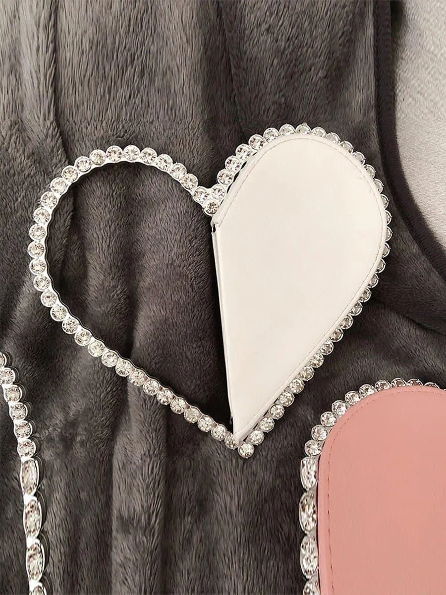 Inlay Zircon Heart Banquet Handbag MNBF059