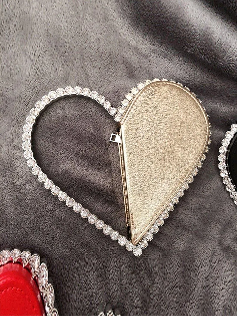 Inlay Zircon Heart Banquet Handbag MNBF059