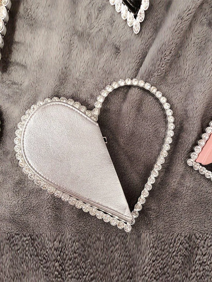 Inlay Zircon Heart Banquet Handbag MNBF059