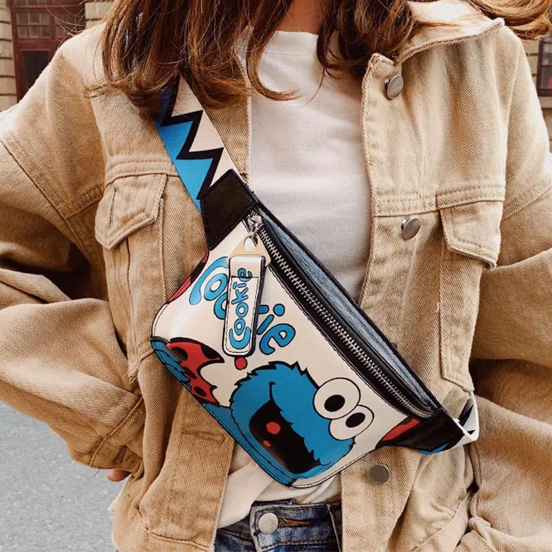 INSTOCK-Cartoon chest bag women messenger bag