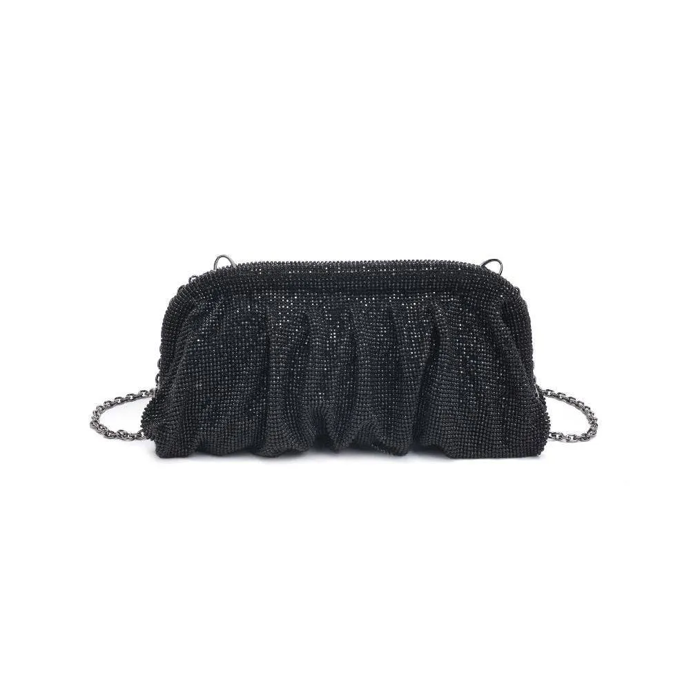 Irina crystal rhinestone evening bag: Black