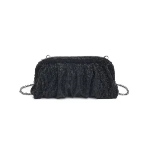 Irina crystal rhinestone evening bag: Black