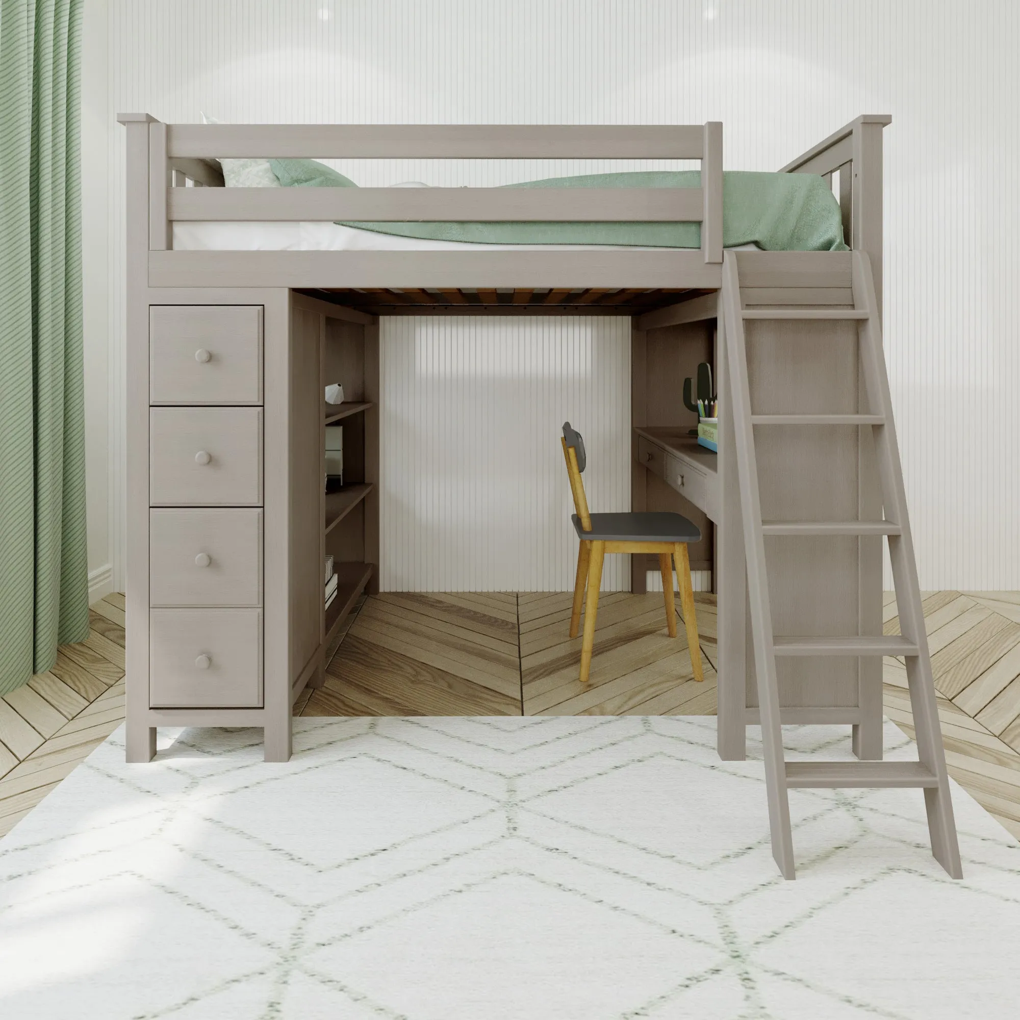 Jackpot Deluxe Mayfair Full Size Loft with Desk   Storage