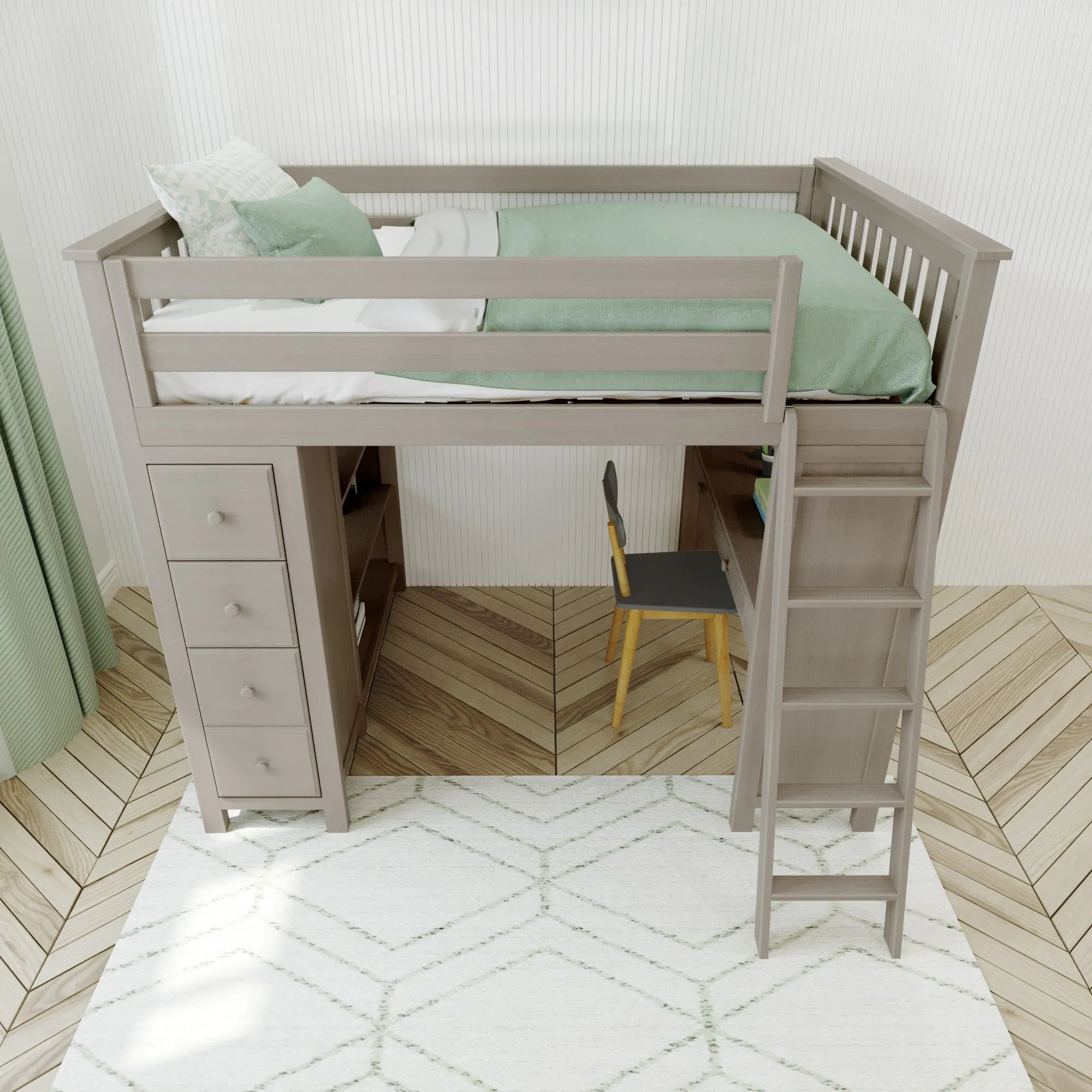 Jackpot Deluxe Mayfair Full Size Loft with Desk   Storage