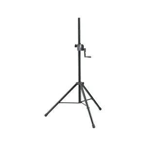 K&M Hand Crank Speaker Stand, Black - Single Piece