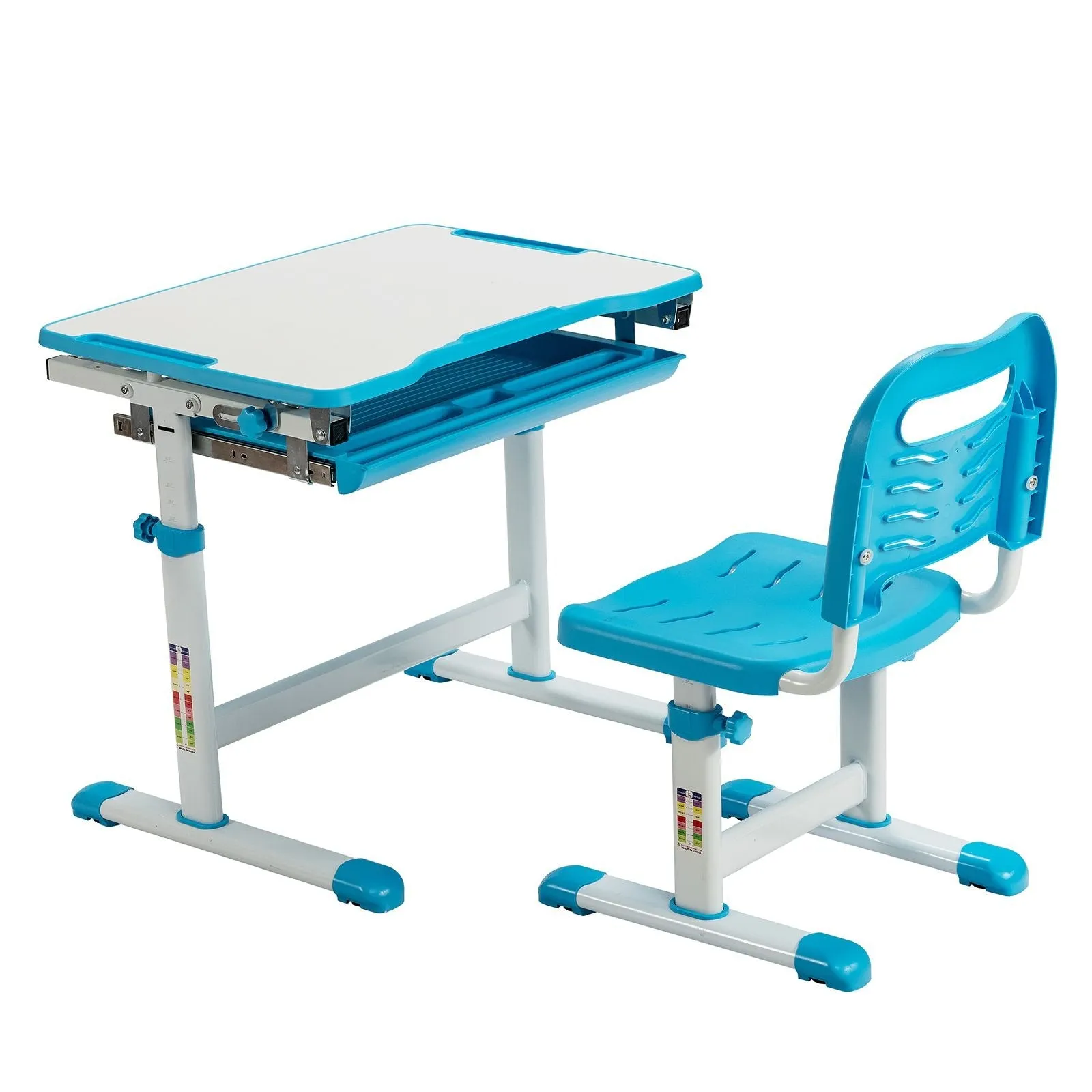 Kids Height Adjustable Desk with Spine-Supporting Chair | Tilting Desktop | Colour Options