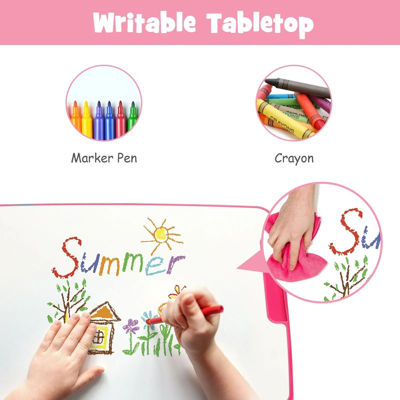 Kids Height Adjustable Desk with Spine-Supporting Chair | Tilting Desktop | Colour Options