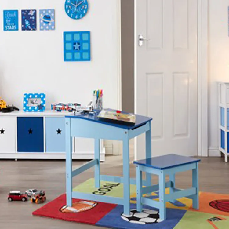 Kids Robust & Compact Desk with Stool and Storage | Blue | 3-8 Years