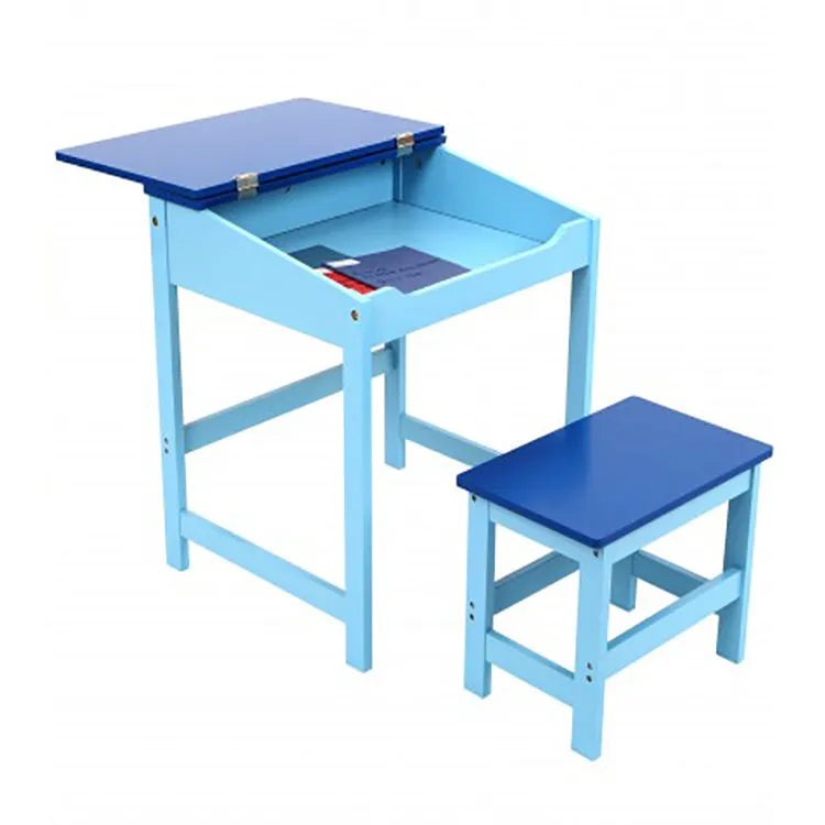 Kids Robust & Compact Desk with Stool and Storage | Blue | 3-8 Years