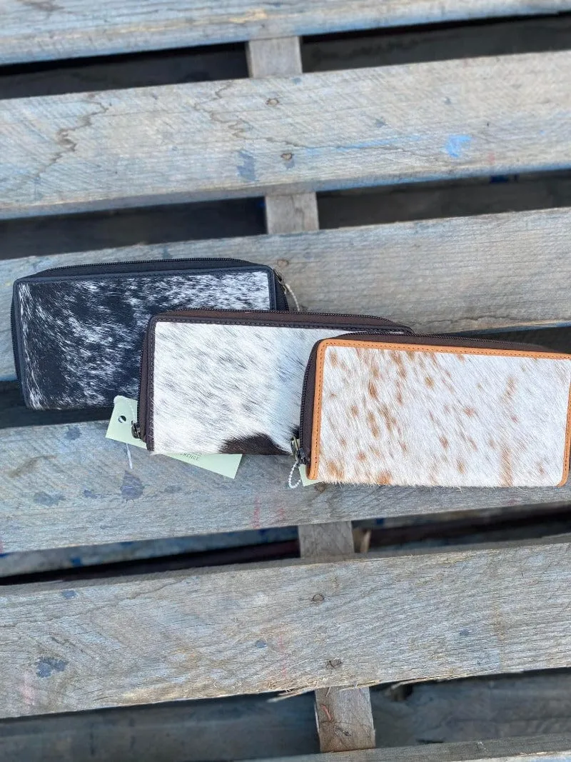 Leather Cowhide Wallet with Zip (MONTREAL)