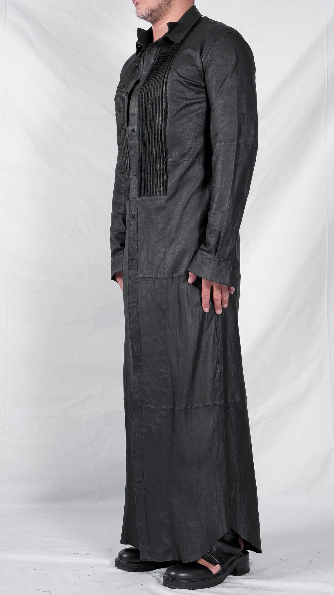 Leather Maxi Shirt