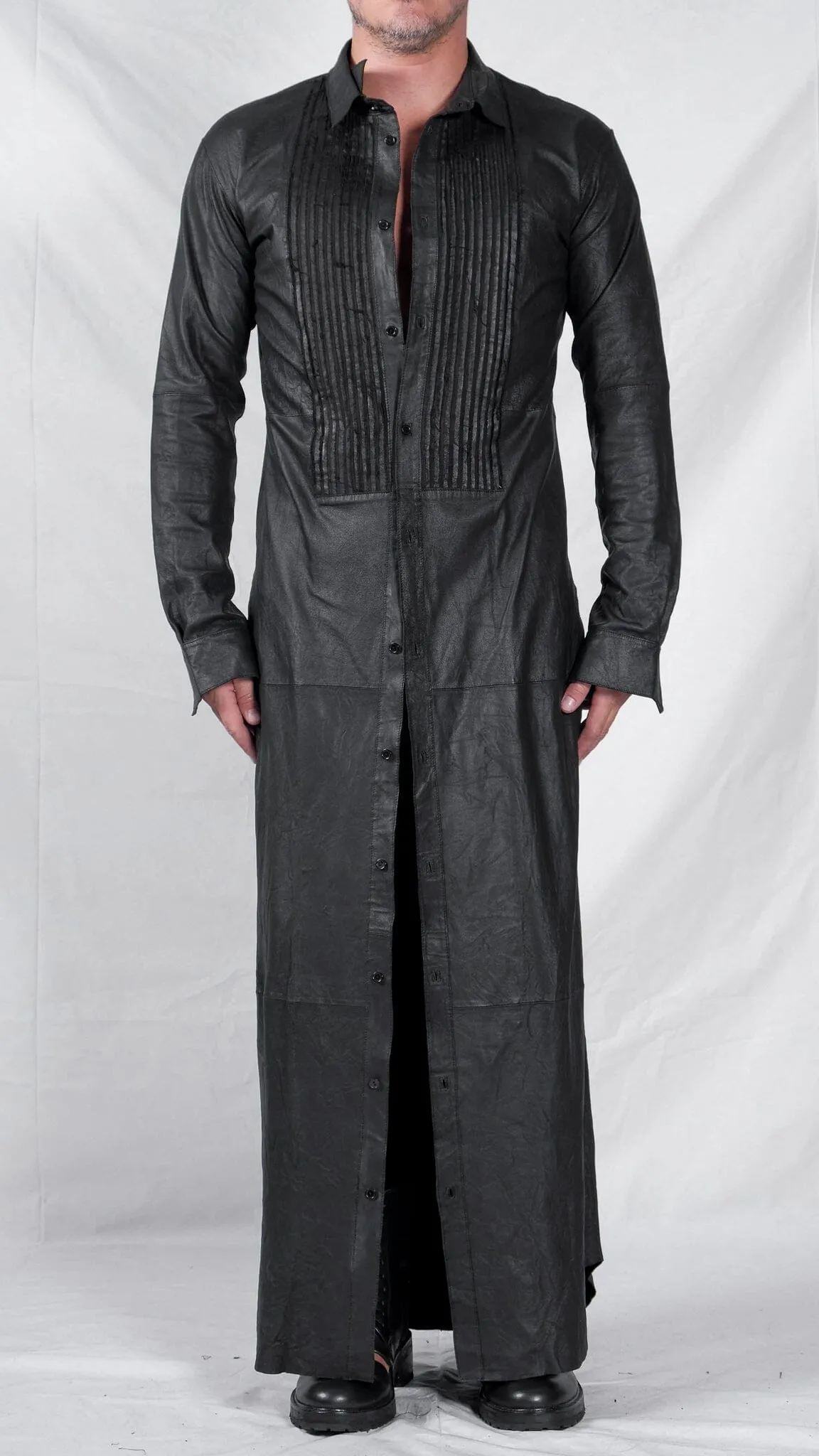 Leather Maxi Shirt