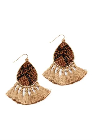 LEATHER TASSEL EARRINGS