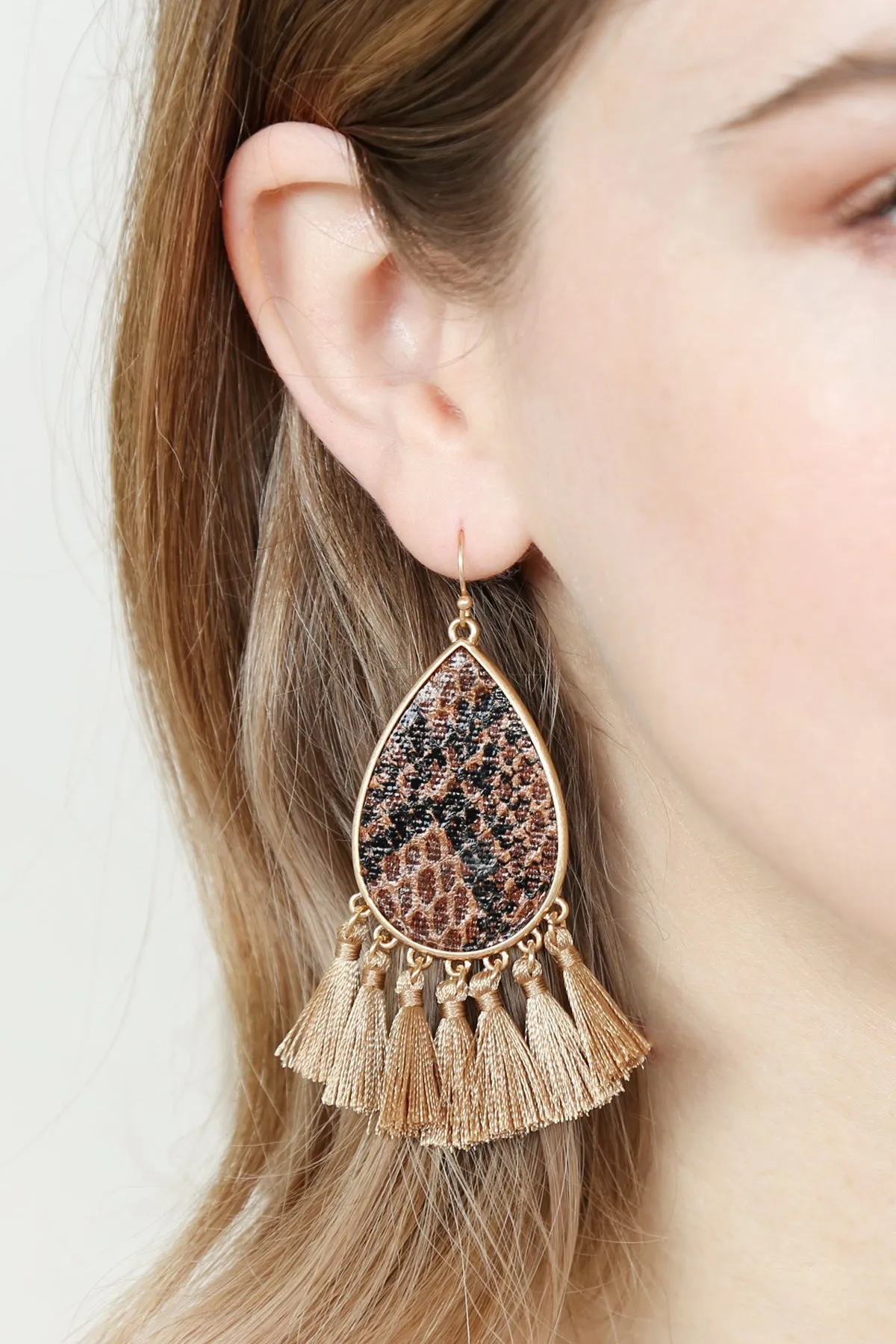 LEATHER TASSEL EARRINGS