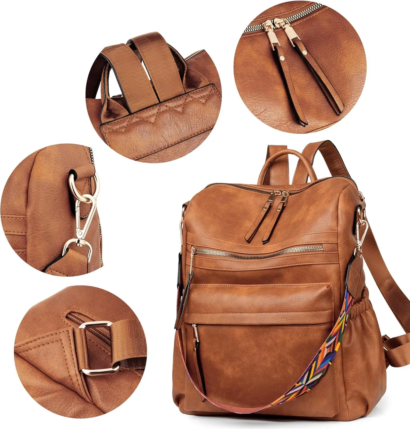 Leather Travel Backpack for Women, Fashion Designer Shoulder Bags