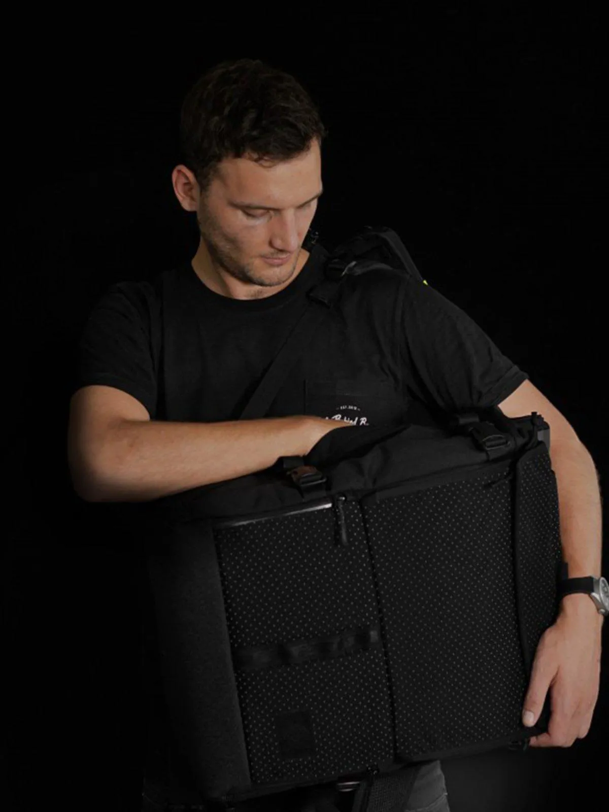 Life Behind Bars The Peloton Eclipse 30-42L Rolltop Backpack Black Reflective