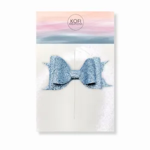 Light Blue Glitter Hair Bow
