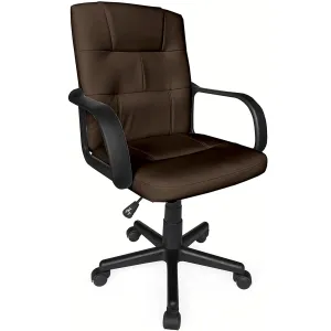 Like New/Unboxed- Urban Shop Tufted Leather Executive Chair (Brown)