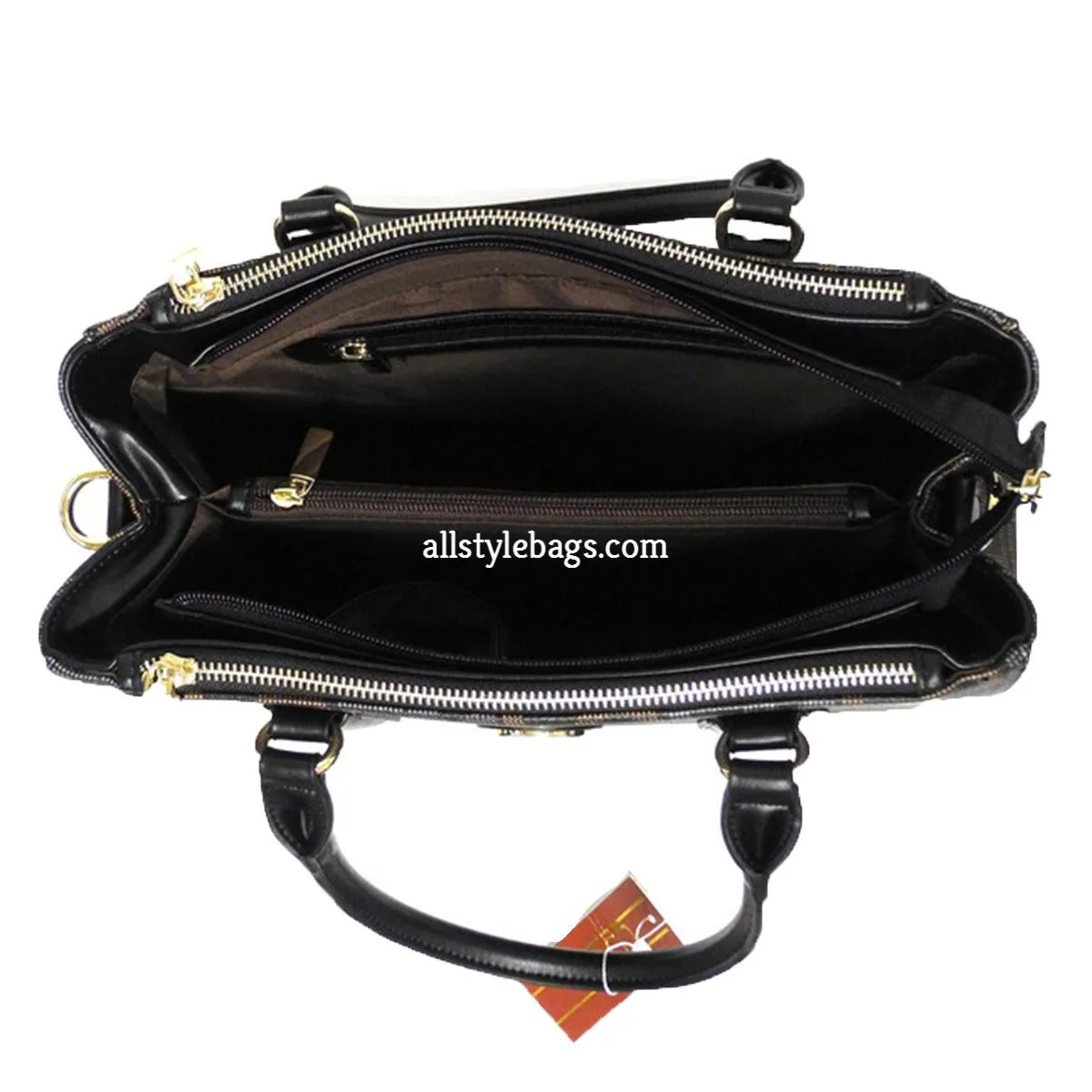 LOEM brand signature black shoulder Bag wallet set triple zipper pocket designer