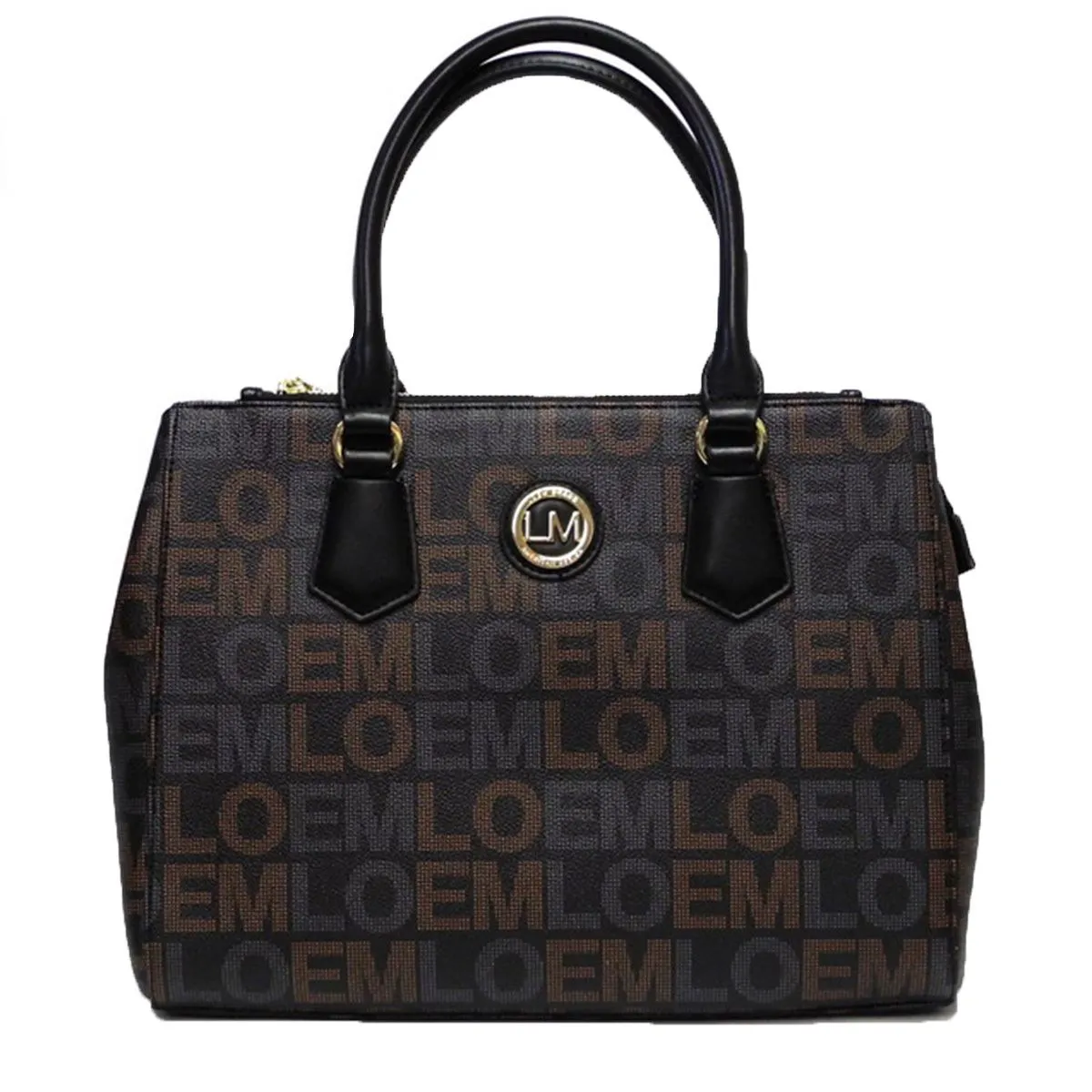 LOEM brand signature black shoulder Bag wallet set triple zipper pocket designer