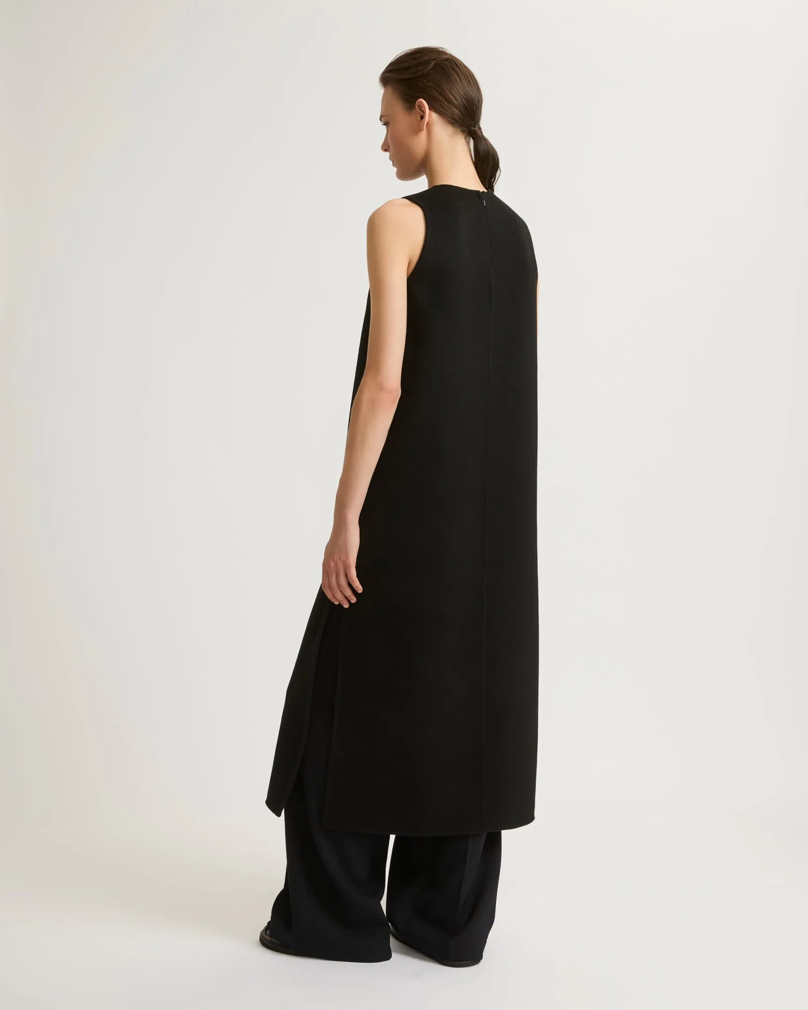 Long double-sided cashmere blend dress